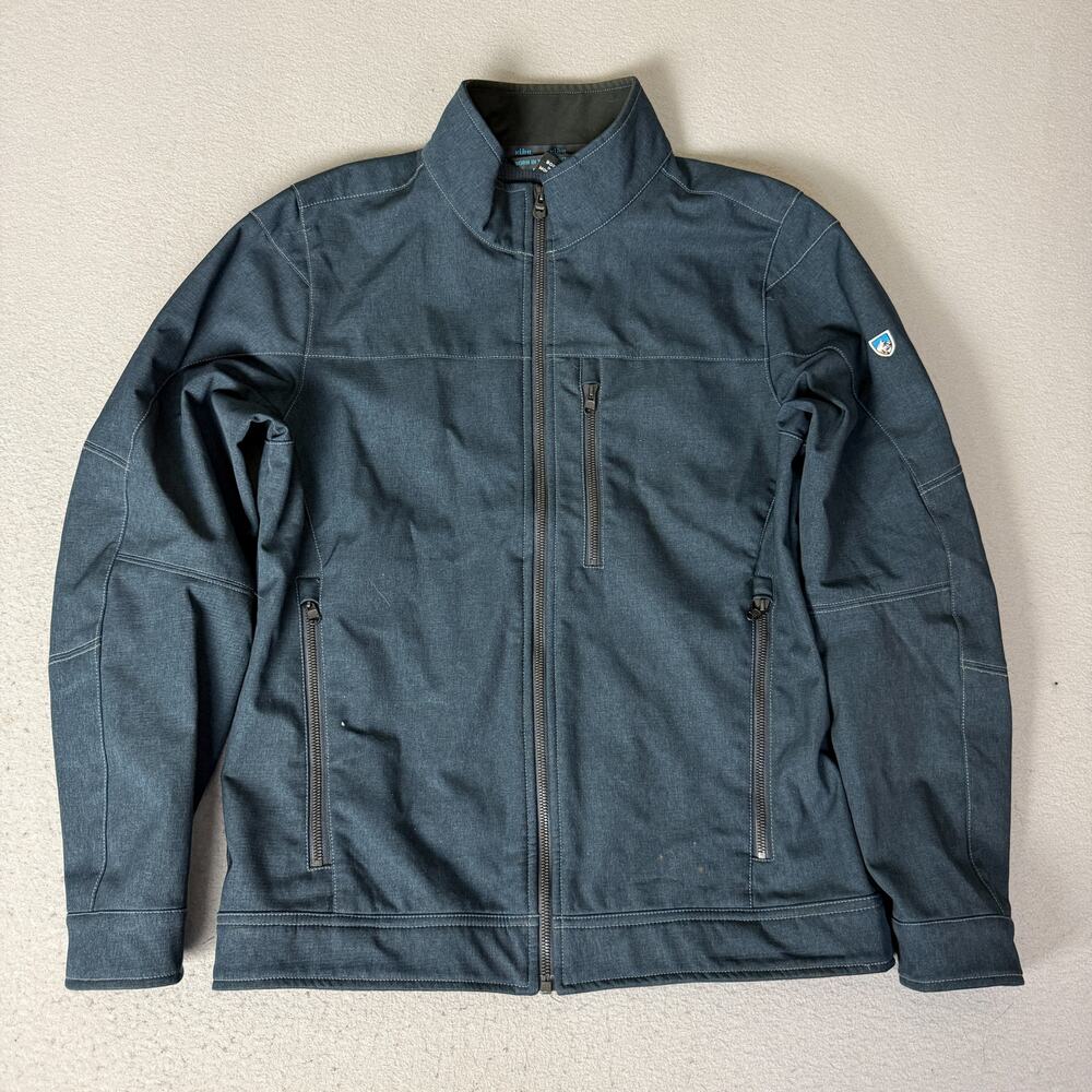 Kuhl Klash Jacket Mens Medium Blue Softshell Full Zip Outdoor Hiking Stretch